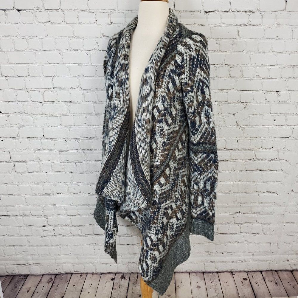Urban Outfitters Staring at Stars Fair Isle Waterfall Cardigan M - Picture 4 of 8